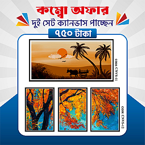 প্রিমিয়াম ২ সেট ক্যানভাস এখন ৩৮% ছাড়ে মাত্র ৭৫০ টাকায়! 🖼️